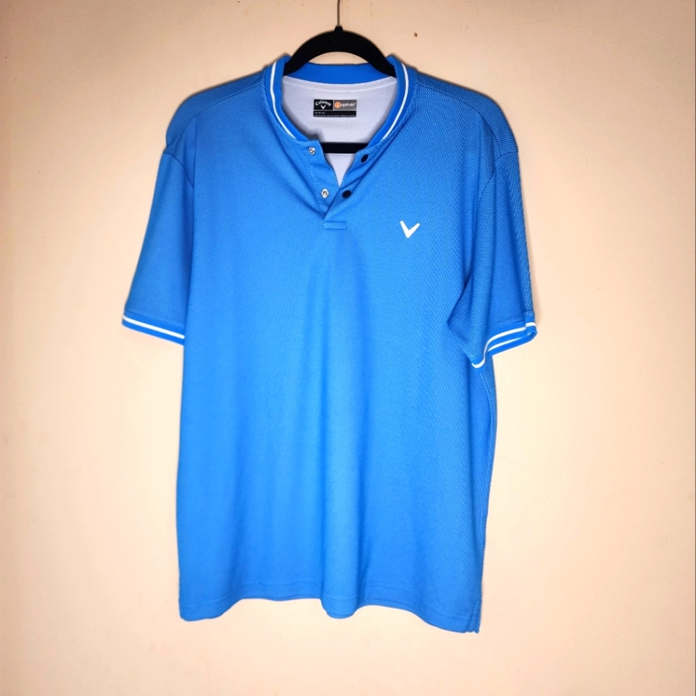 Calloway Golf Shirt with snap collar blue size medium